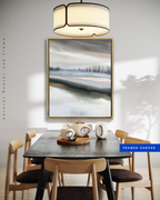 Landscape Wall  Art Prints Loose Abstract Watercolor Paper & Canvas | White Sun