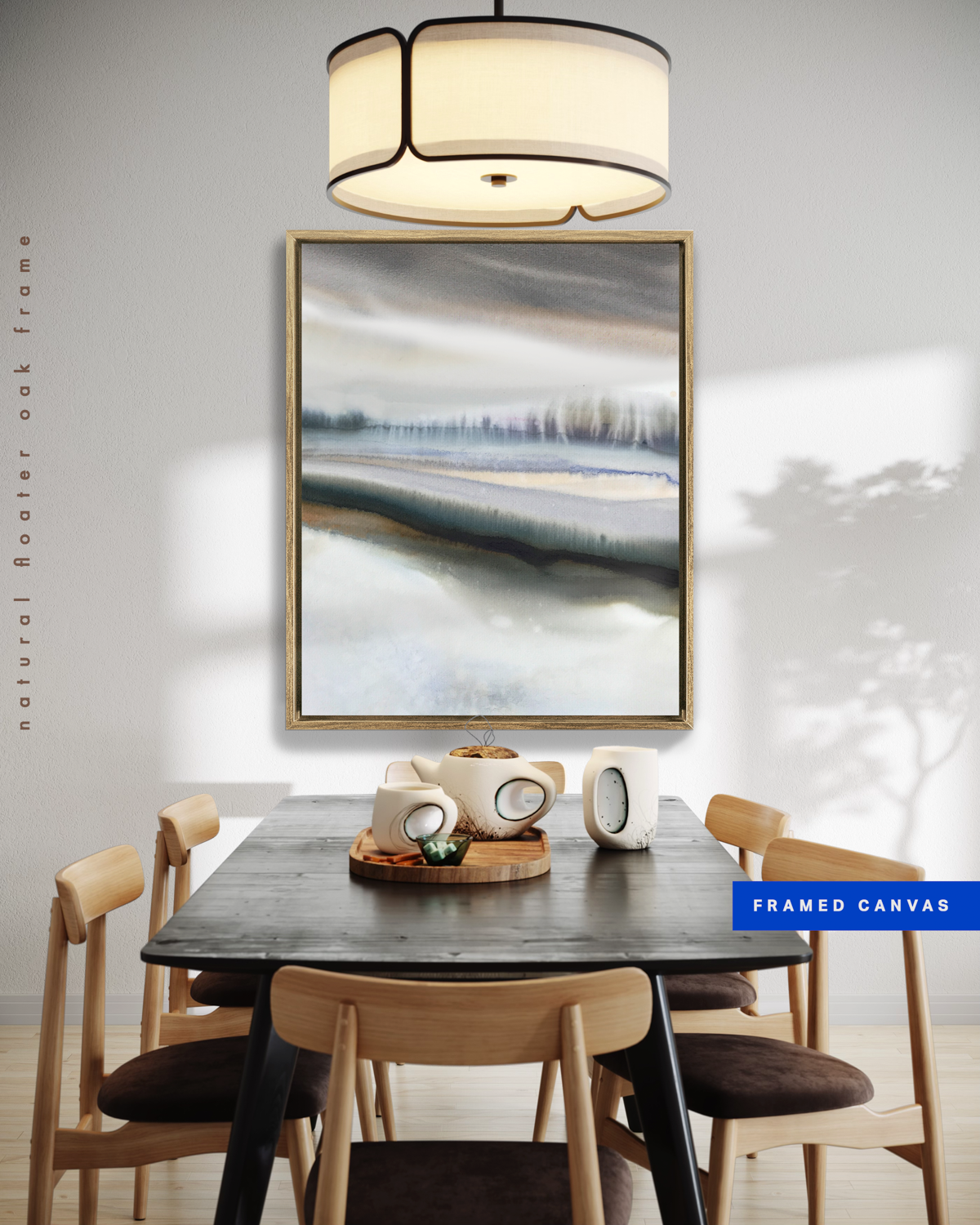 Landscape Wall  Art Prints Loose Abstract Watercolor Paper & Canvas | White Sun