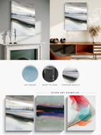 Landscape Wall  Art Prints Loose Abstract Watercolor Paper & Canvas | White Sun