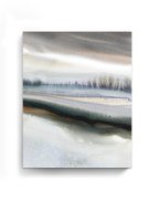 Landscape Wall  Art Prints Loose Abstract Watercolor Paper & Canvas | White Sun