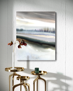 Landscape Wall  Art Prints Loose Abstract Watercolor Paper & Canvas | White Sun
