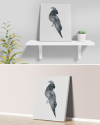 Animal Wall Art Prints Loose Watercolor Paper & Canvas | Parrot 2