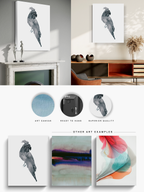 Animal Wall Art Prints Loose Watercolor Paper & Canvas | Parrot 2