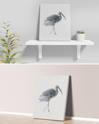 Animal Wall Art Prints Loose Watercolor Paper & Canvas | Stork 1