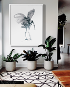 Animal Wall Art Prints Loose Watercolor Paper & Canvas | Stork 2