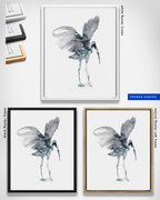 Animal Wall Art Prints Loose Watercolor Paper & Canvas | Stork 2