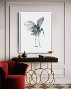 Animal Wall Art Prints Loose Watercolor Paper & Canvas | Stork 2