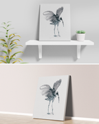 Animal Wall Art Prints Loose Watercolor Paper & Canvas | Stork 2