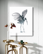 Animal Wall Art Prints Loose Watercolor Paper & Canvas | Stork 2