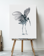 Animal Wall Art Prints Loose Watercolor Paper & Canvas | Stork 2