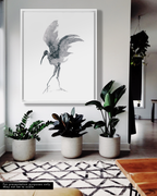 Animal Wall Art Prints Loose Watercolor Paper & Canvas | Stork 3