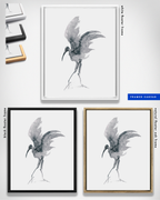 Animal Wall Art Prints Loose Watercolor Paper & Canvas | Stork 3