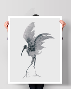 Animal Wall Art Prints Loose Watercolor Paper & Canvas | Stork 3