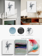 Animal Wall Art Prints Loose Watercolor Paper & Canvas | Stork 3