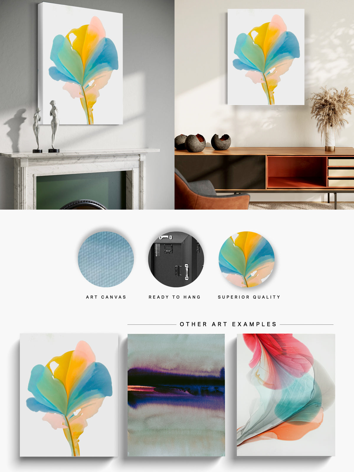 Botanical Wall Art Prints Abstract Floral Plant Watercolor Paper & Canvas | Bloom 19