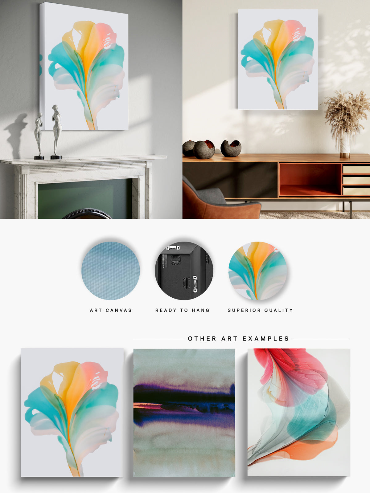 Botanical Wall Art Prints Abstract Floral Plant Watercolor Paper & Canvas | Bloom 23
