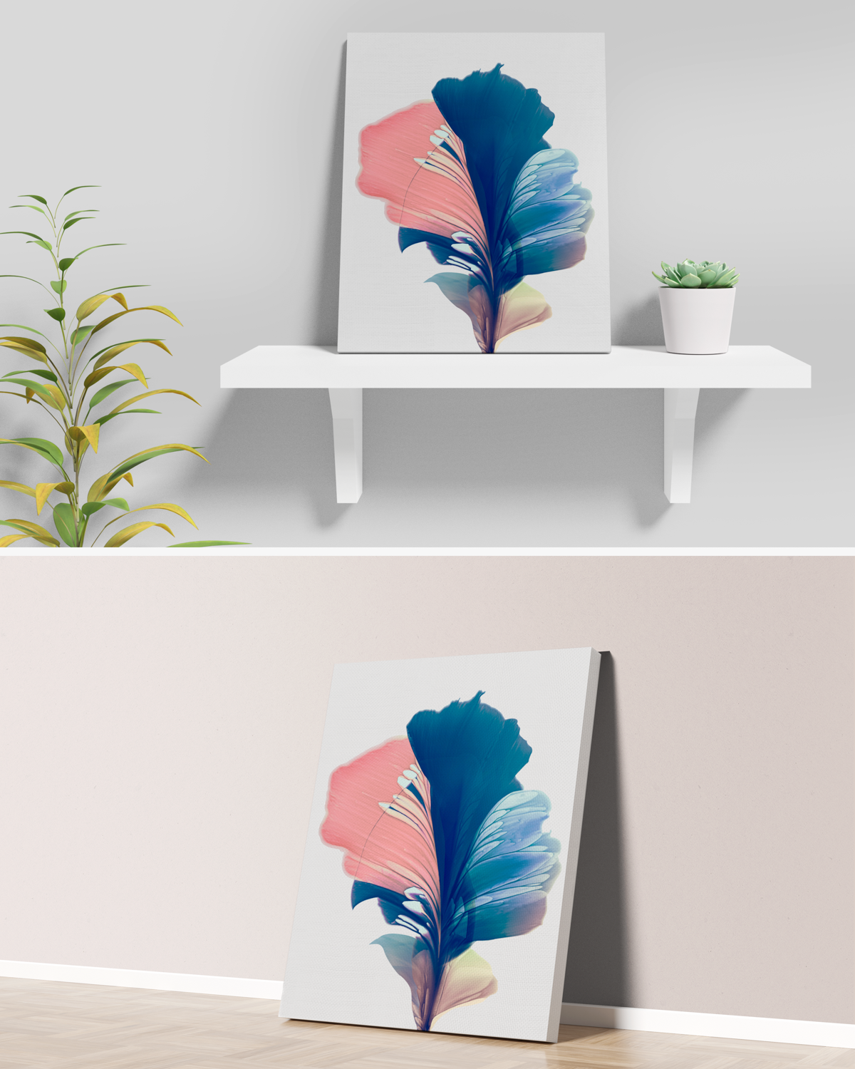 Botanical Wall Art Prints Abstract Floral Plant Watercolor Paper & Canvas | Mir