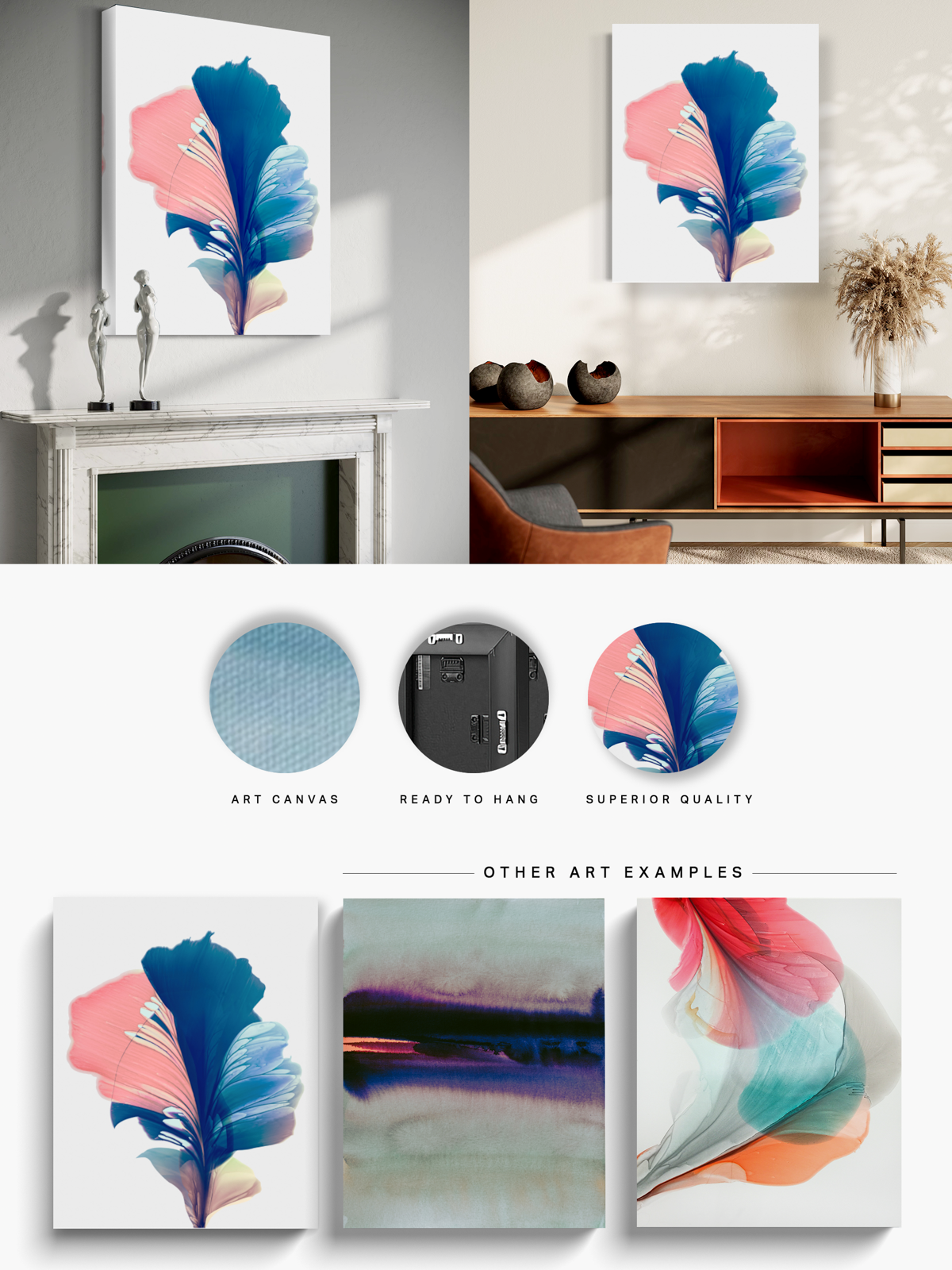 Botanical Wall Art Prints Abstract Floral Plant Watercolor Paper & Canvas | Mir