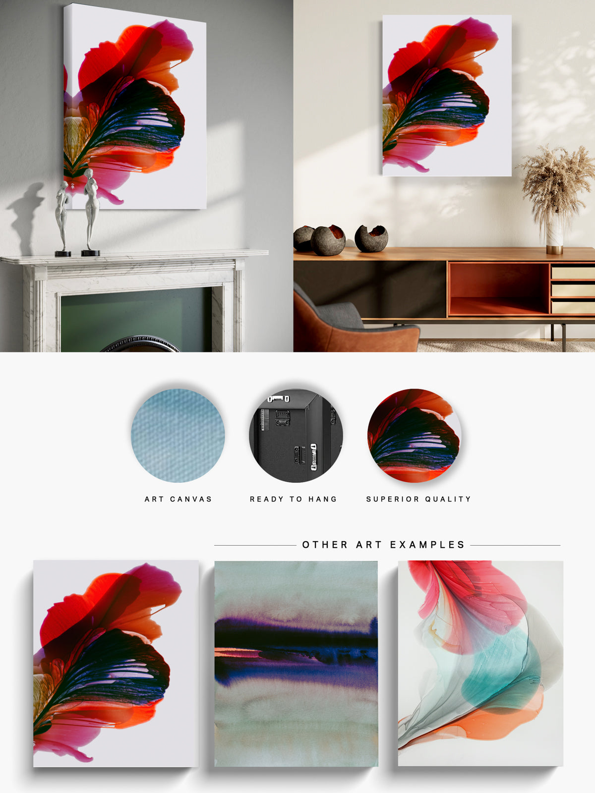 Botanical Wall Art Prints Abstract Floral Plant Watercolor Paper & Canvas | Poska