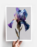 Botanical Wall Art Prints Abstract Flora Plant Watercolor Paper & Canvas | Iris 1