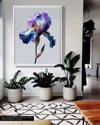Botanical Wall Art Prints Abstract Flora Plant Watercolor Paper & Canvas | Iris 2
