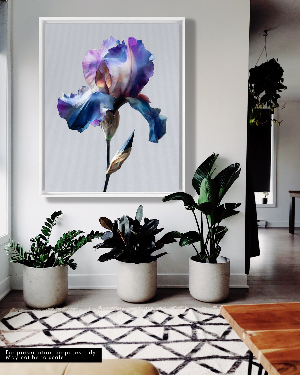 Botanical Wall Art Prints Abstract Flora Plant Watercolor Paper & Canvas | Iris 2