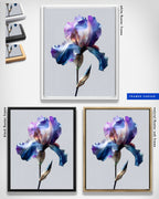 Botanical Wall Art Prints Abstract Flora Plant Watercolor Paper & Canvas | Iris 2