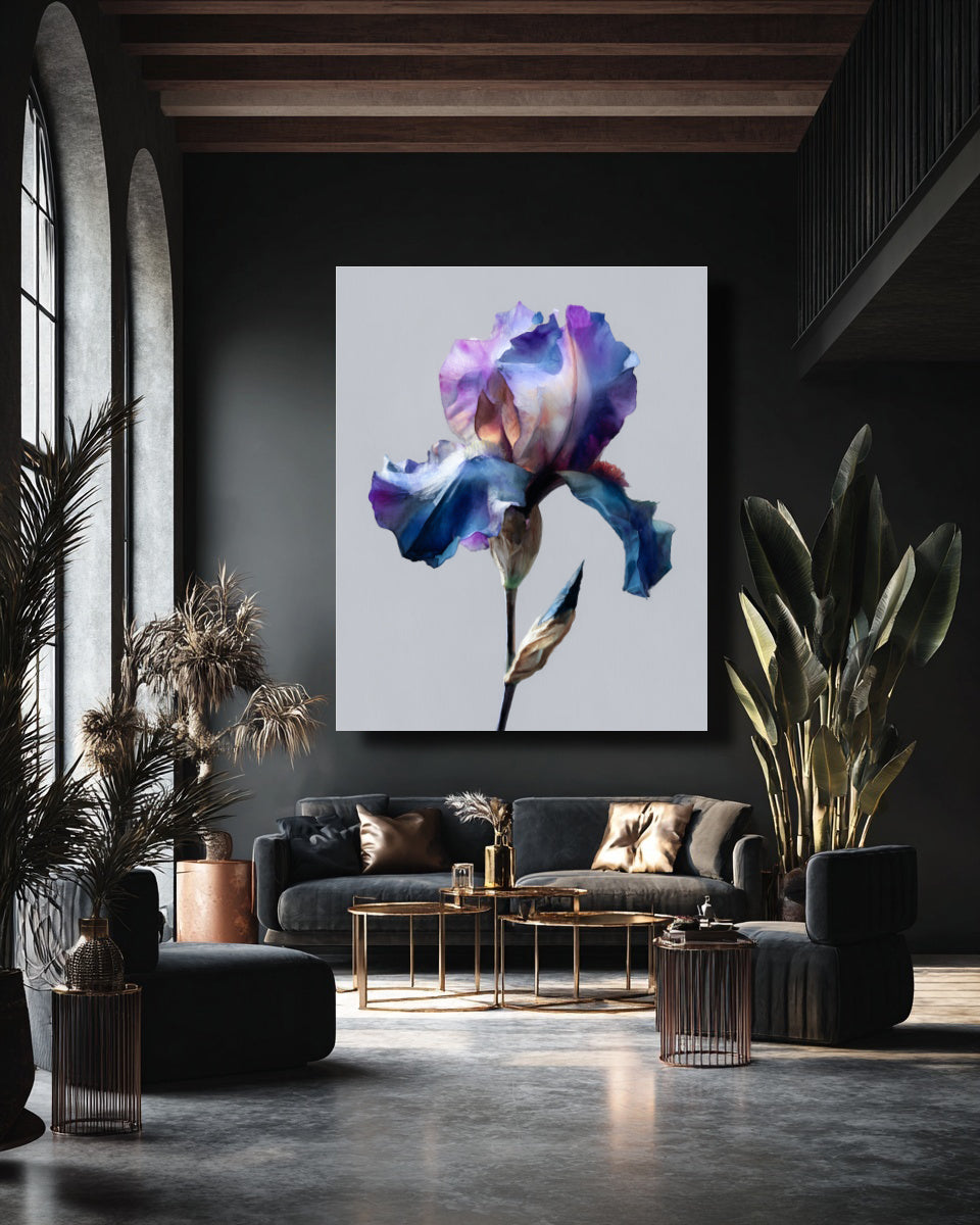 Botanical Wall Art Prints Abstract Flora Plant Watercolor Paper & Canvas | Iris 2
