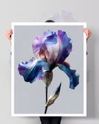 Botanical Wall Art Prints Abstract Flora Plant Watercolor Paper & Canvas | Iris 2