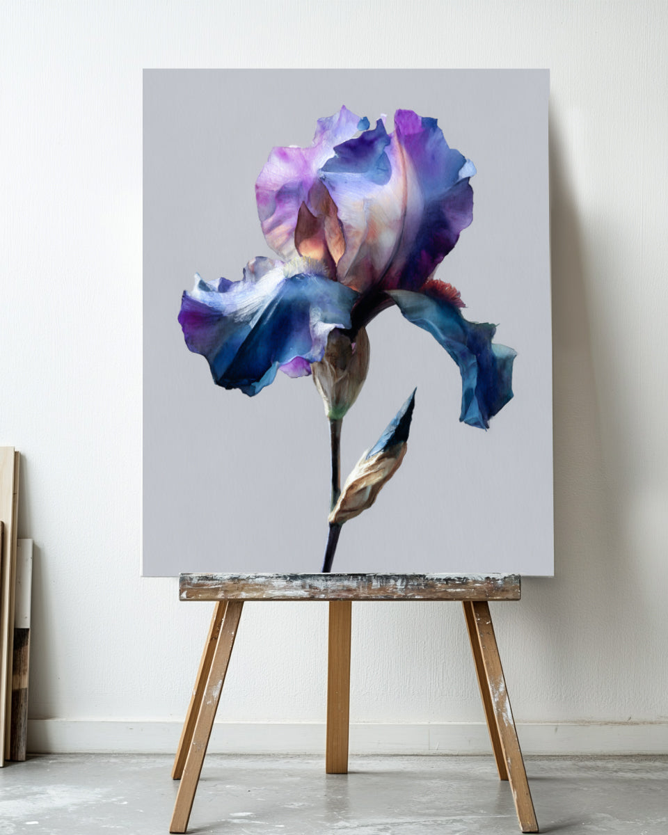Botanical Wall Art Prints Abstract Flora Plant Watercolor Paper & Canvas | Iris 2