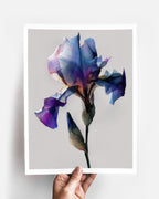 Botanical Wall Art Prints Abstract Flora Plant Watercolor Paper & Canvas | Iris 3