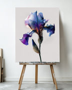 Botanical Wall Art Prints Abstract Flora Plant Watercolor Paper & Canvas | Iris 3