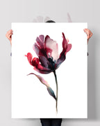 Botanical Wall Art Prints Abstract Flora Plant Watercolor Paper & Canvas | Tulip 2