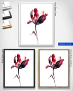 Botanical Wall Art Prints Abstract Flora Plant Watercolor Paper & Canvas | Tulip 3