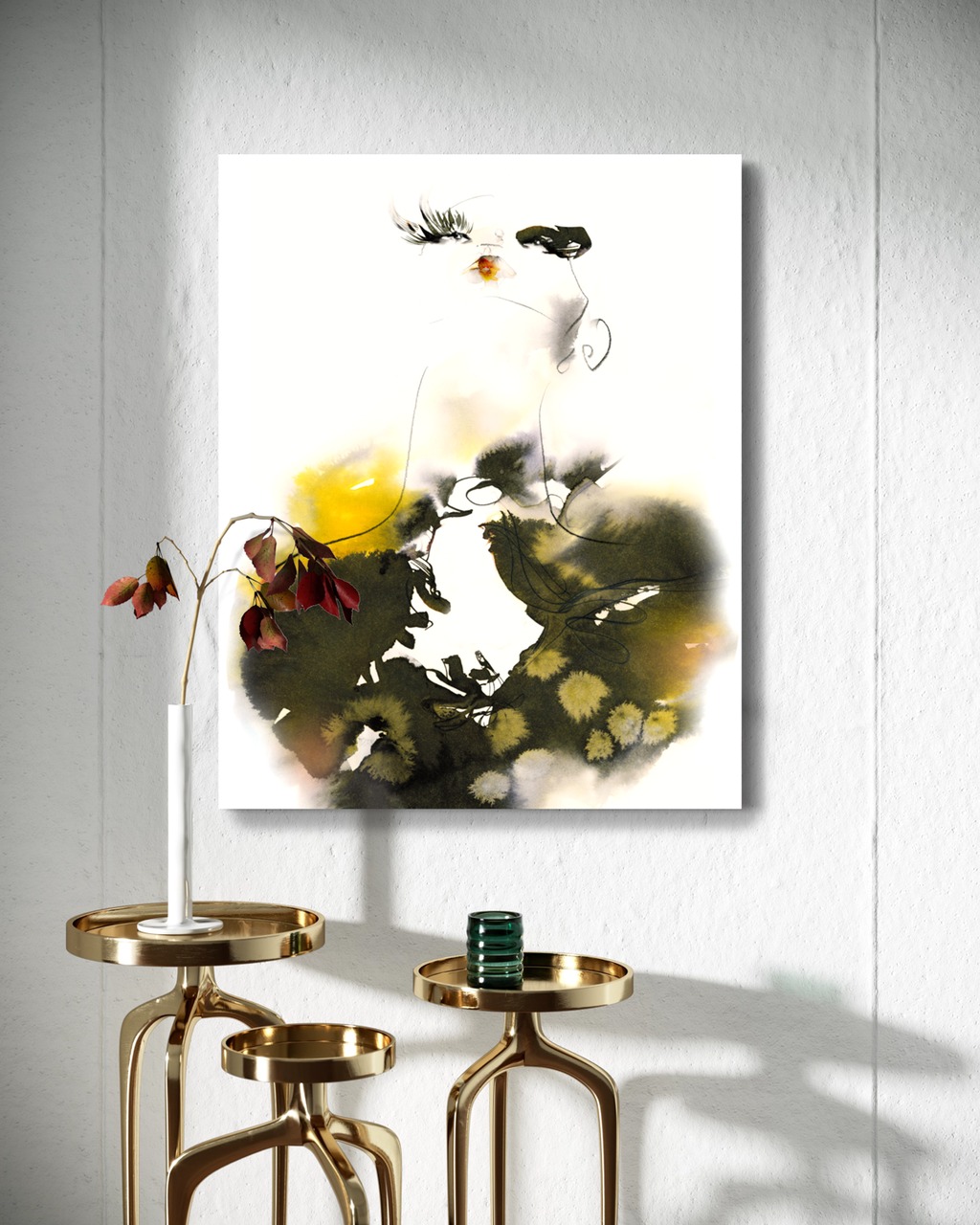 Portrait Wall Art Prints Loose Watercolor Face Paper & Canvas | Cala