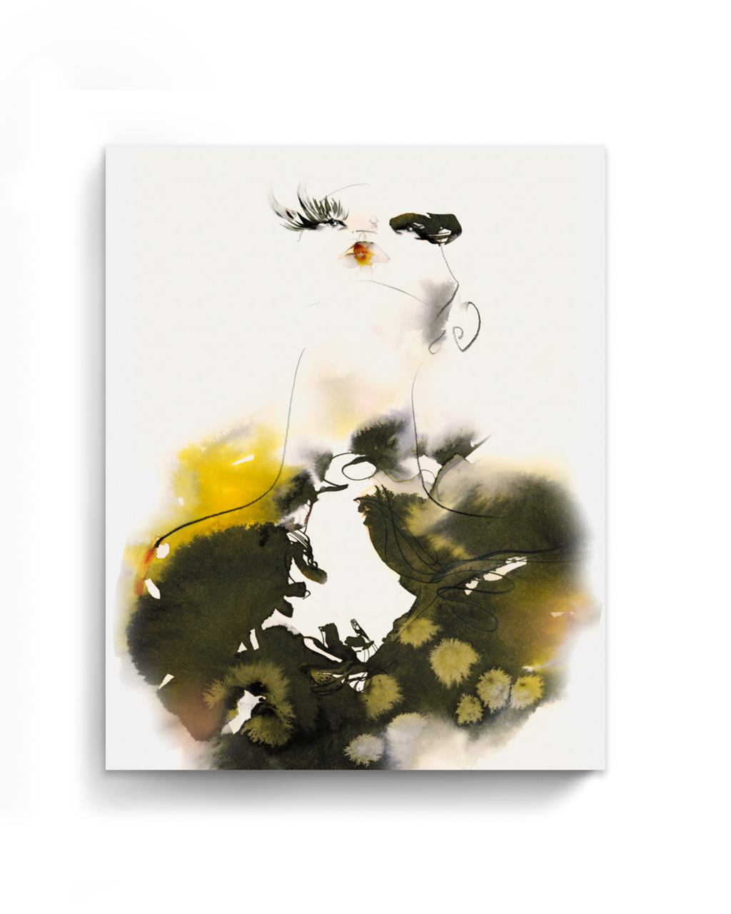 Portrait Wall Art Prints Loose Watercolor Face Paper & Canvas | Cala