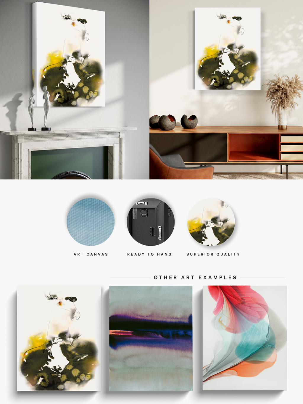 Portrait Wall Art Prints Loose Watercolor Face Paper & Canvas | Cala