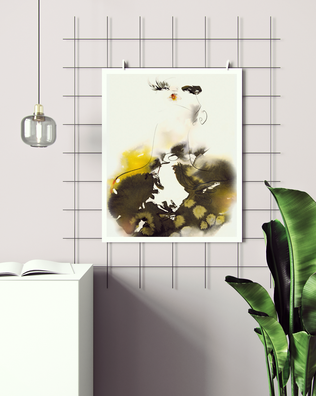 Portrait Wall Art Prints Loose Watercolor Face Paper & Canvas | Cala