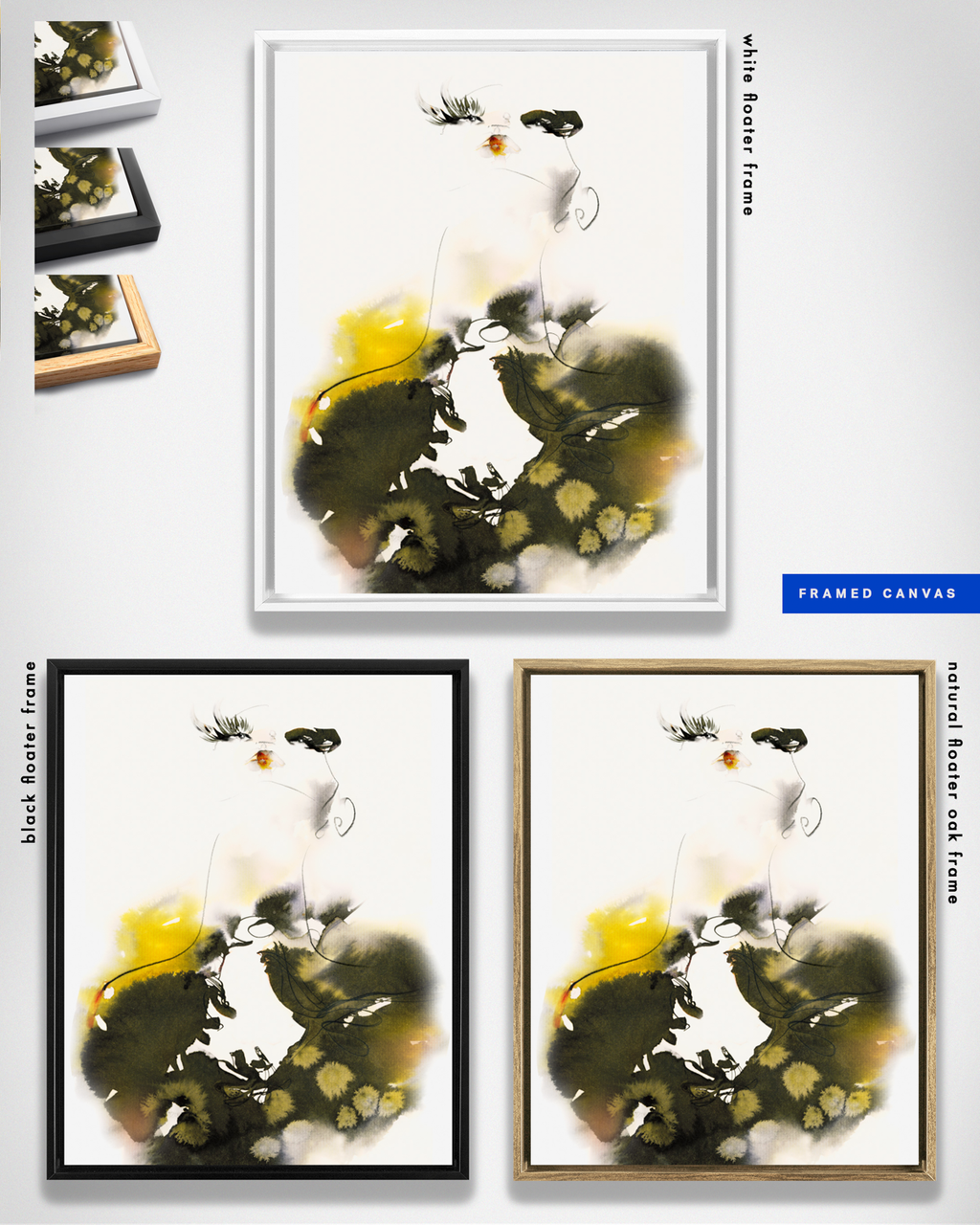 Portrait Wall Art Prints Loose Watercolor Face Paper & Canvas | Cala