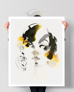 Portrait Wall Art Prints Loose Watercolor Face Paper & Canvas | Esa