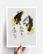 Portrait Wall Art Prints Loose Watercolor Face Paper & Canvas | Esa