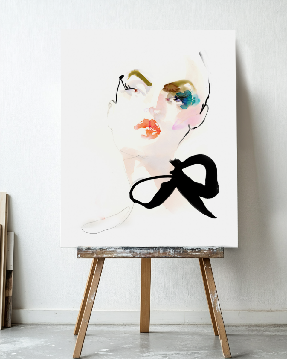Portrait Wall Art Prints Loose Watercolor Face Paper & Canvas | Mola