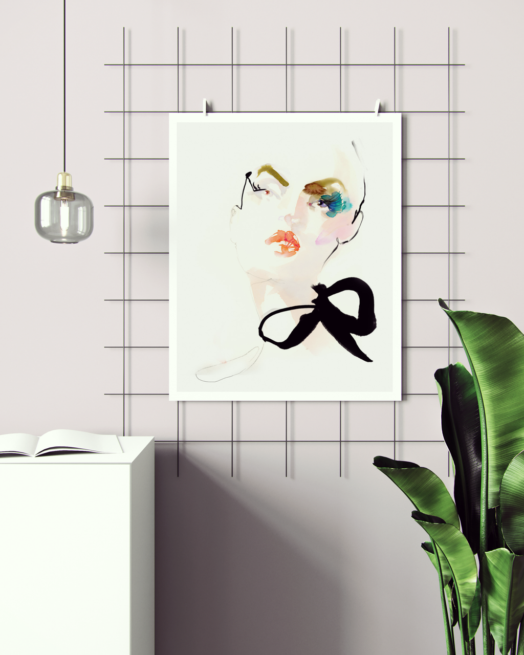 Portrait Wall Art Prints Loose Watercolor Face Paper & Canvas | Mola