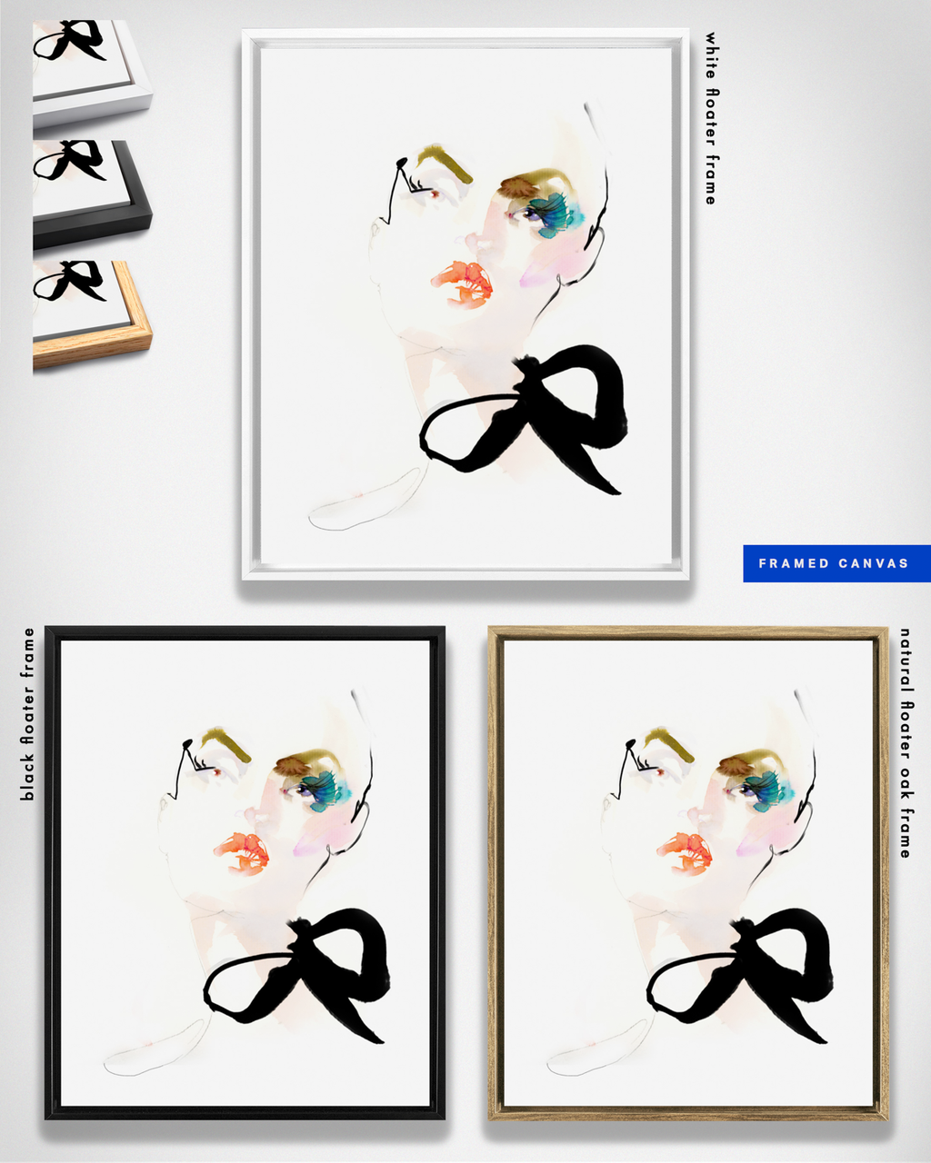 Portrait Wall Art Prints Loose Watercolor Face Paper & Canvas | Mola