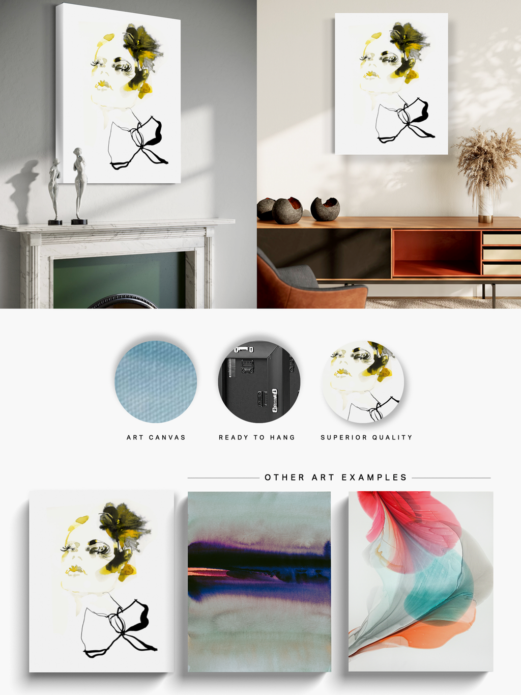 Portrait Wall Art Prints Loose Watercolor Face Paper & Canvas | Tola