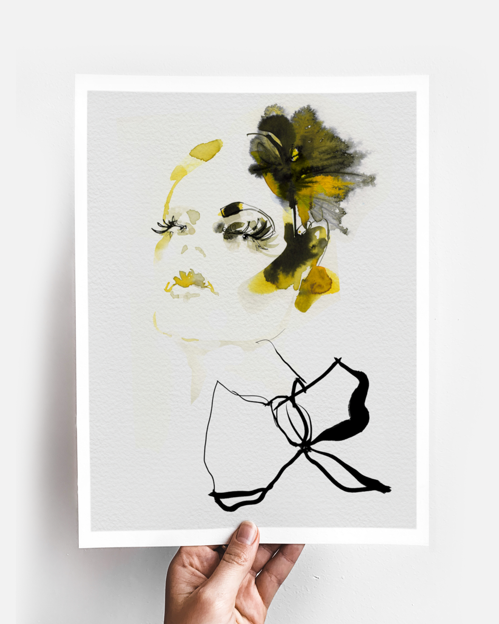 Portrait Wall Art Prints Loose Watercolor Face Paper & Canvas | Tola