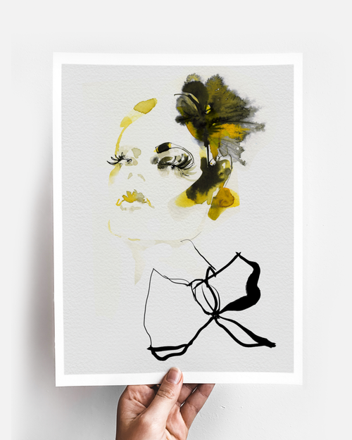 Portrait Wall Art Prints Loose Watercolor Face Paper & Canvas | Tola